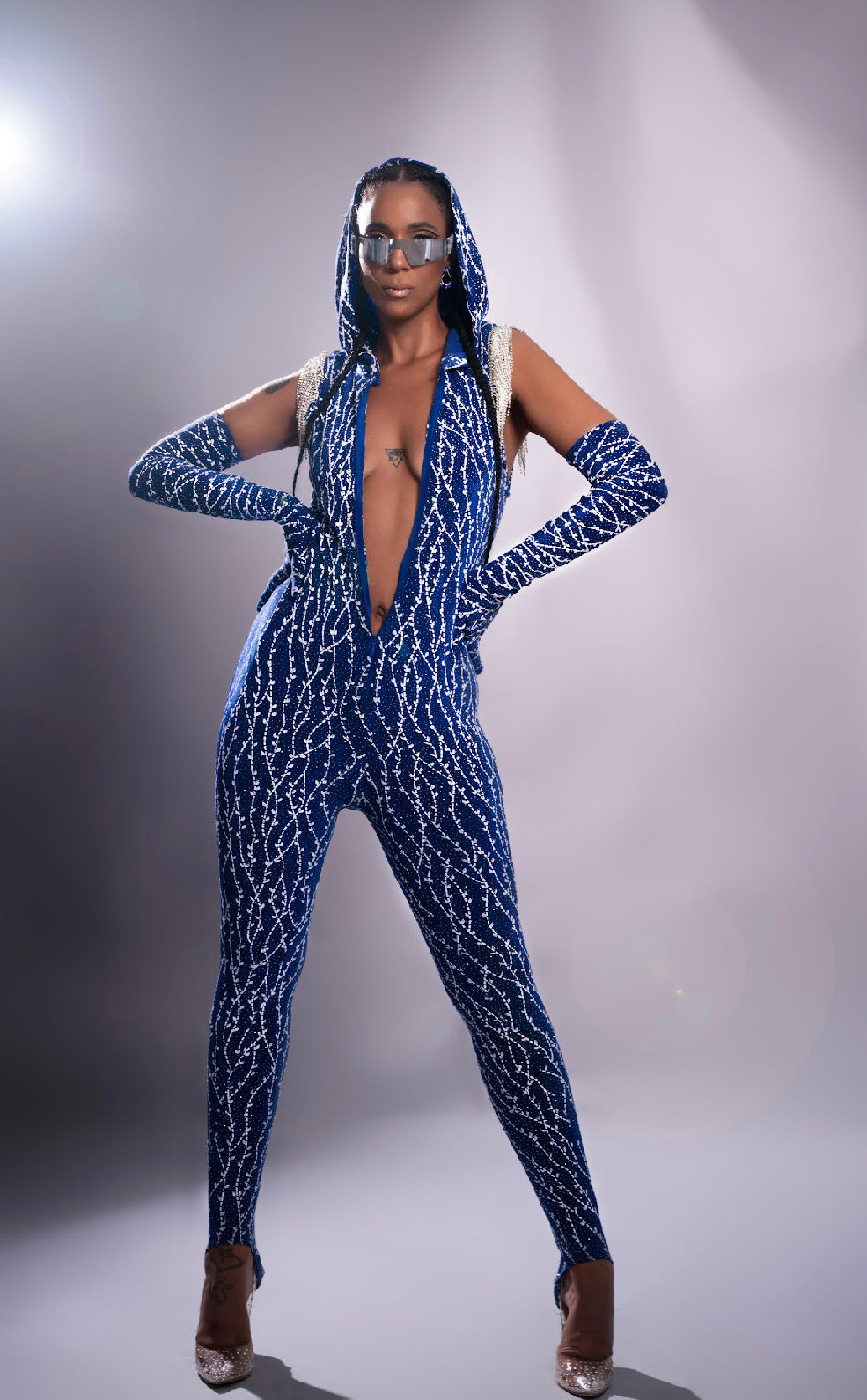 Elvi Goddess Fringe Stirrup Bodysuit