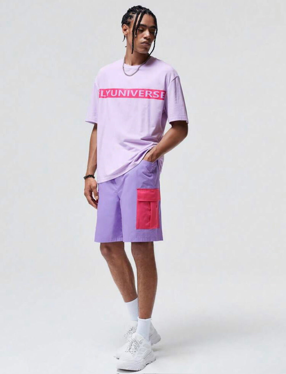 Unisex Cotton Flap Pocket Side Drawstring Waist Shorts