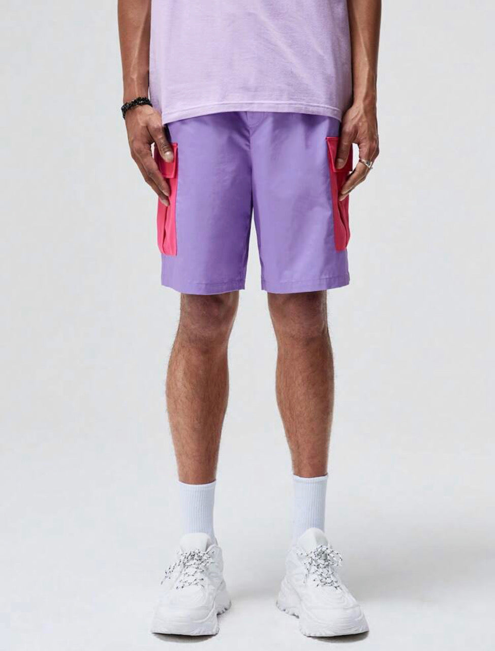 Unisex Cotton Flap Pocket Side Drawstring Waist Shorts