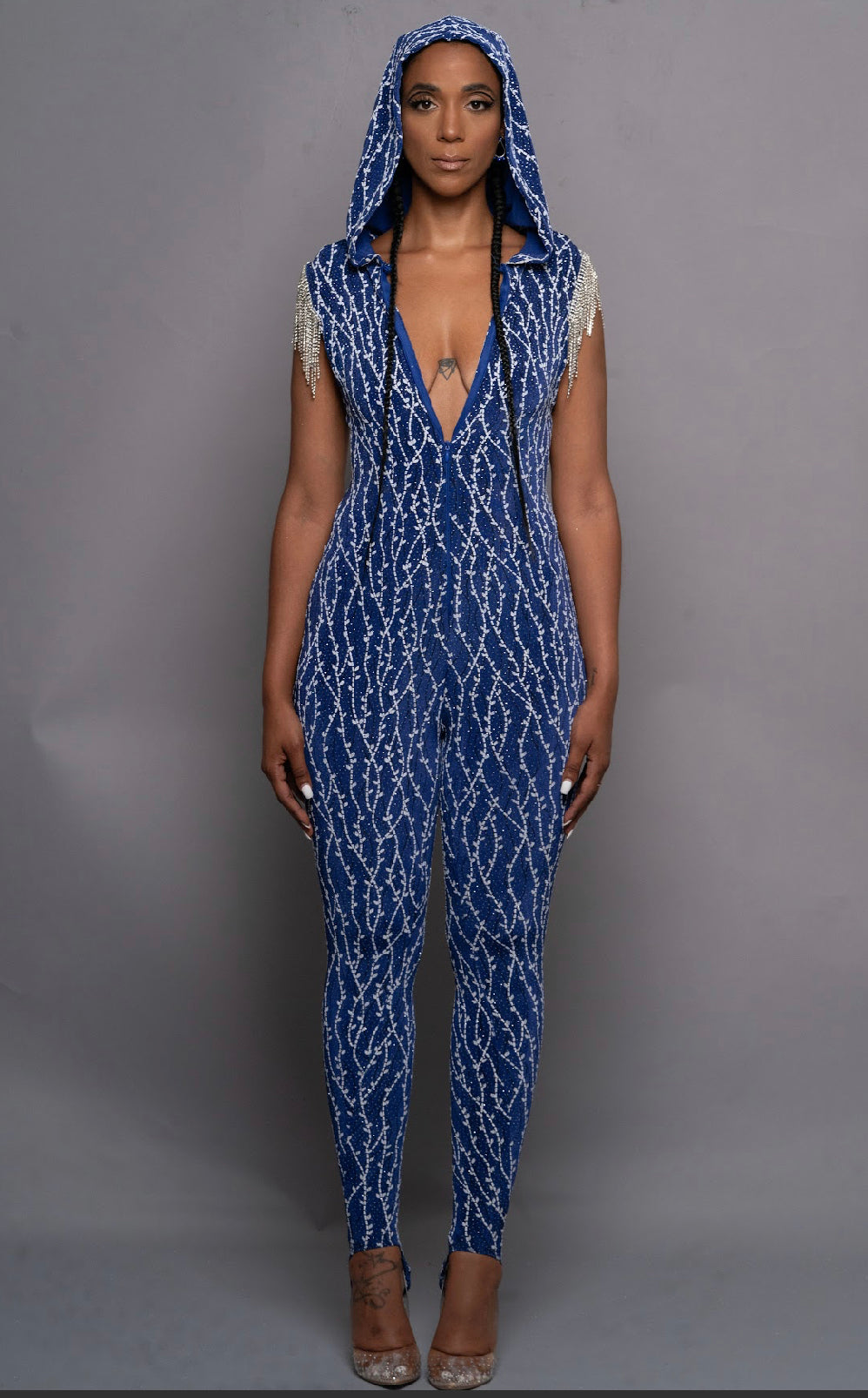 Elvi Goddess Fringe Stirrup Bodysuit